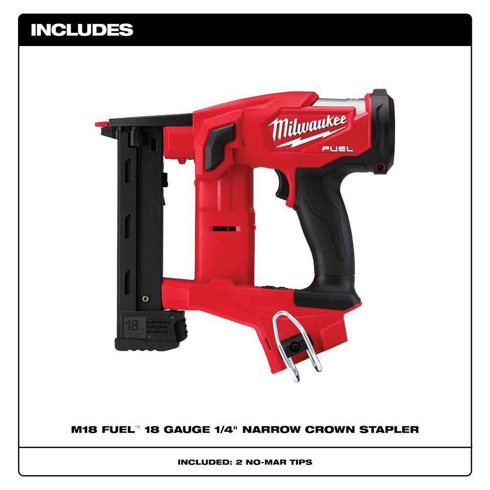 Milwaukee 2749-20 M18 FUEL 18GA 1/4 Narrow Crown Stapler, Tool Only