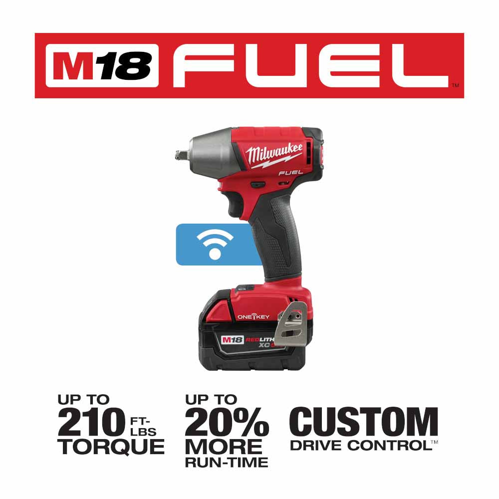 Milwaukee 2758-22 M18 FUEL 3/8 Compact Impact Wrench with Friction Ring with ONE-KEY Kit