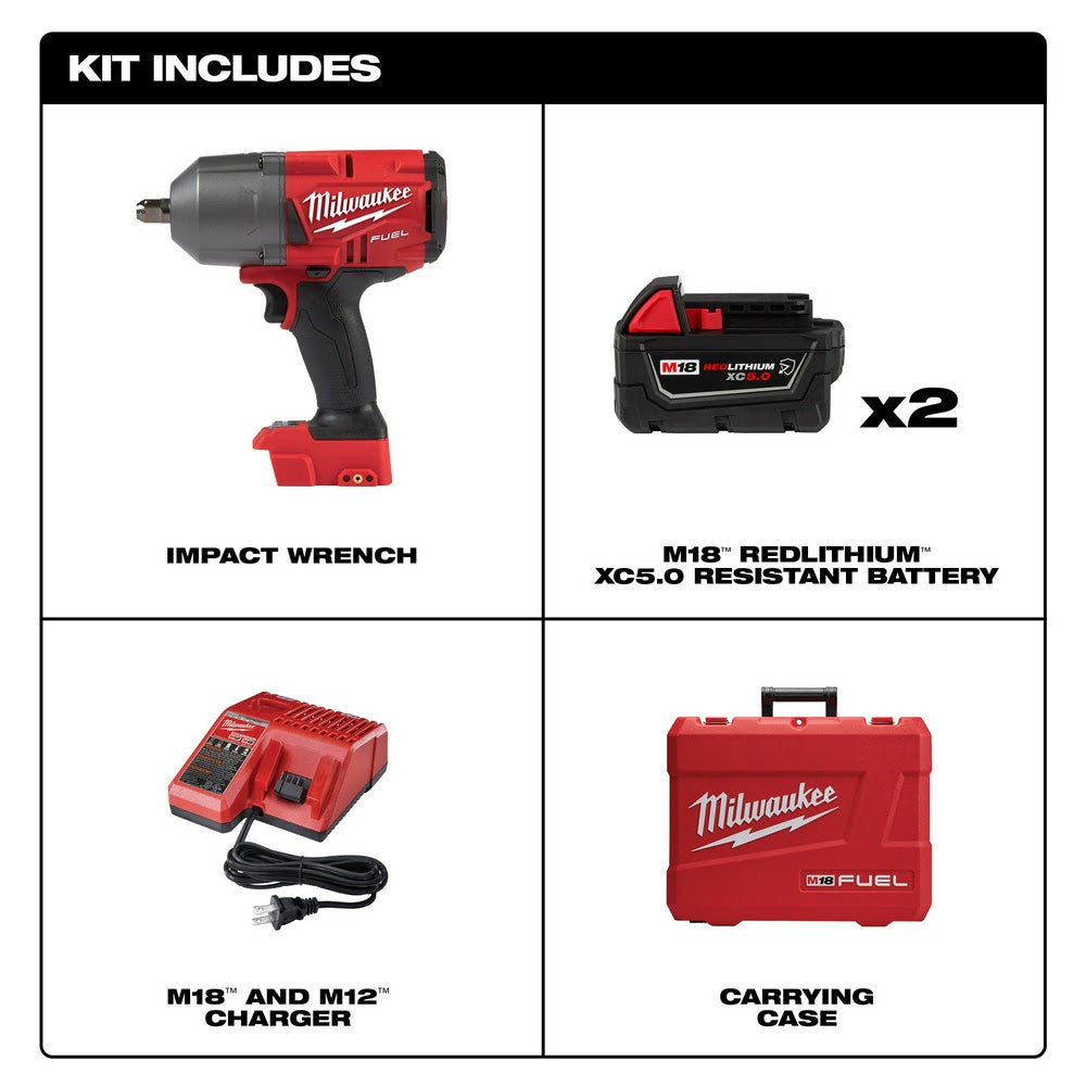 Milwaukee 2766-22R M18 Fuel High Torque Impact Wrench w/ Pin Detent Kit