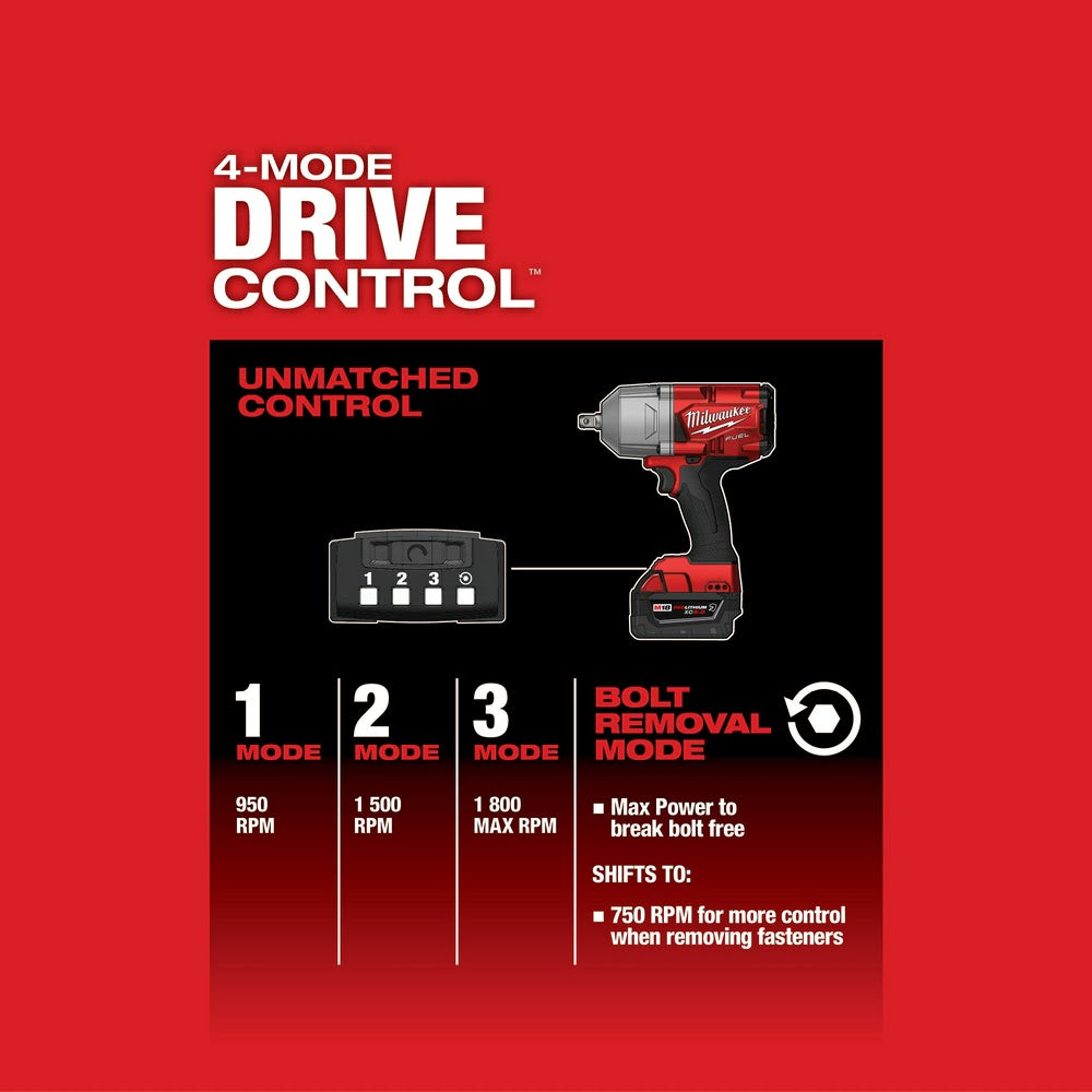 Milwaukee 2766-22R M18 Fuel High Torque Impact Wrench w/ Pin Detent Kit