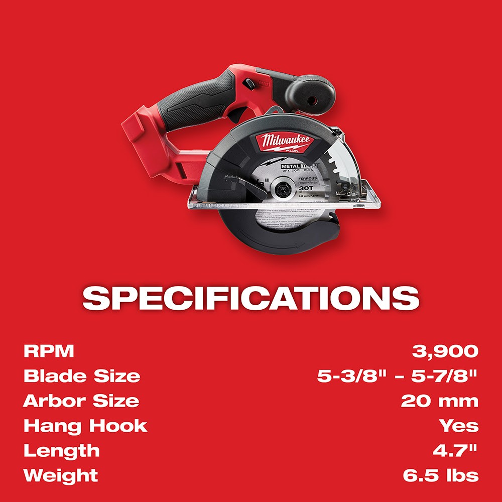 Milwaukee 2782-20 M18 FUEL 5-3/8 - 5-7/8 Metal Circular Saw, Bare Tool