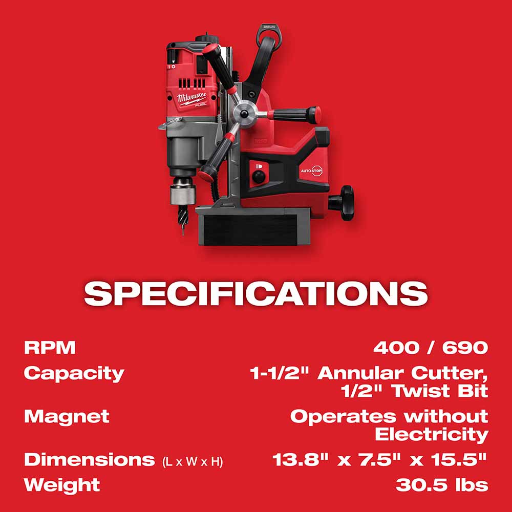 Milwaukee 2788-22HD M18 FUEL 1-1/2 Lineman Magnetic Drill HIGH DEMAND Kit