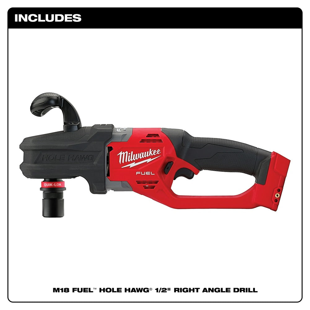 Milwaukee 2808-20 M18 FUEL Hole Hawg Right Angle Drill w/ Quik-Lok, Bare Tool