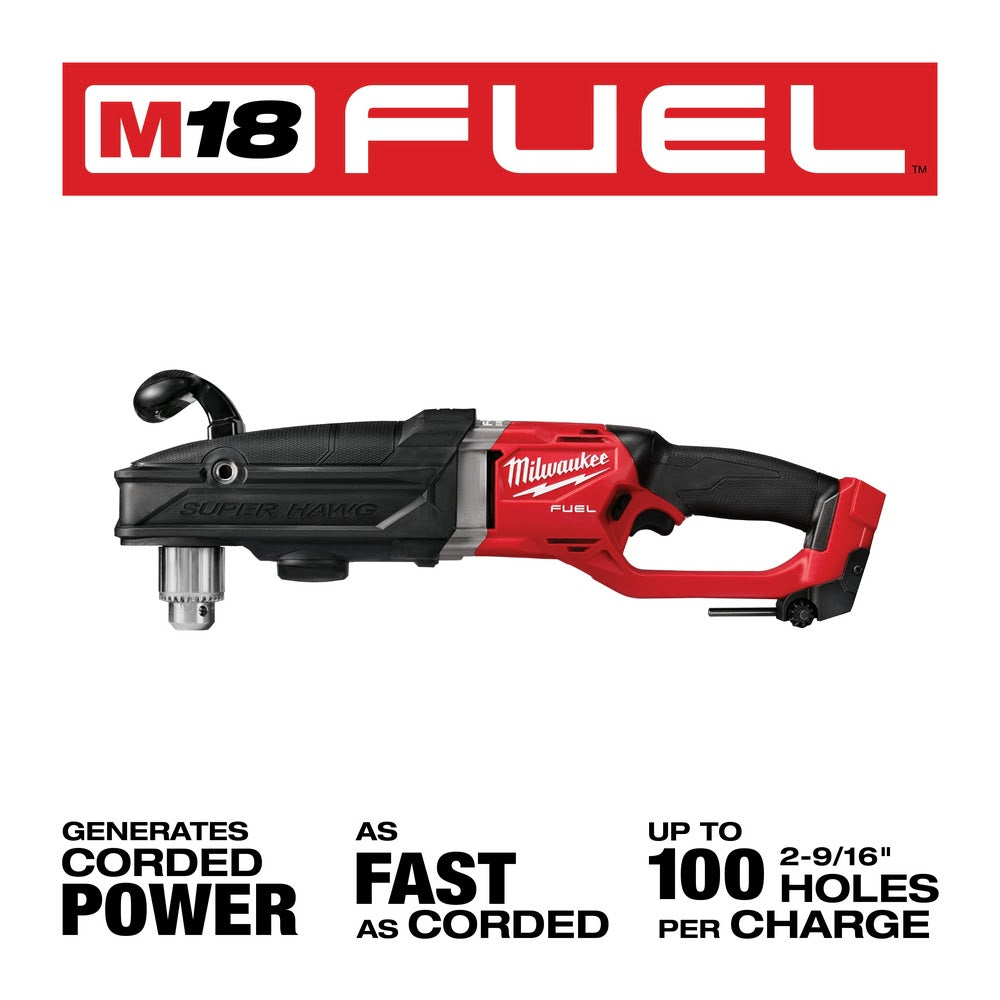 Milwaukee 2809-20 M18 FUEL Super Hawg 1/2 Right Angle Drill, Bare Tool