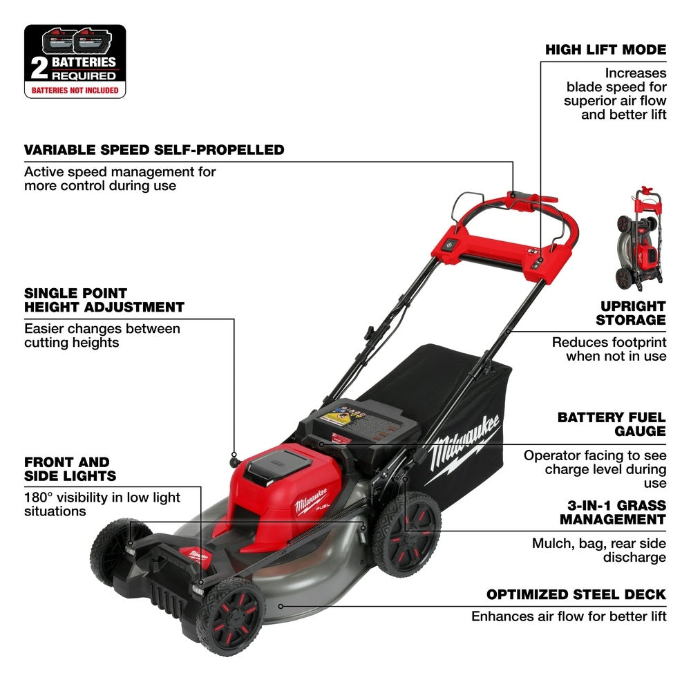 Milwaukee 2823-20 M18 FUEL 21 Self-Propelled Dual Battery Mower