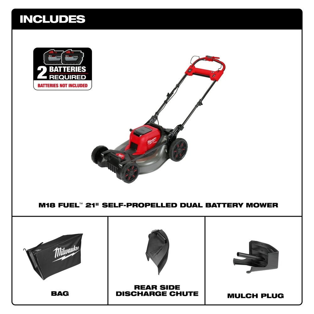 Milwaukee 2823-20 M18 FUEL 21 Self-Propelled Dual Battery Mower