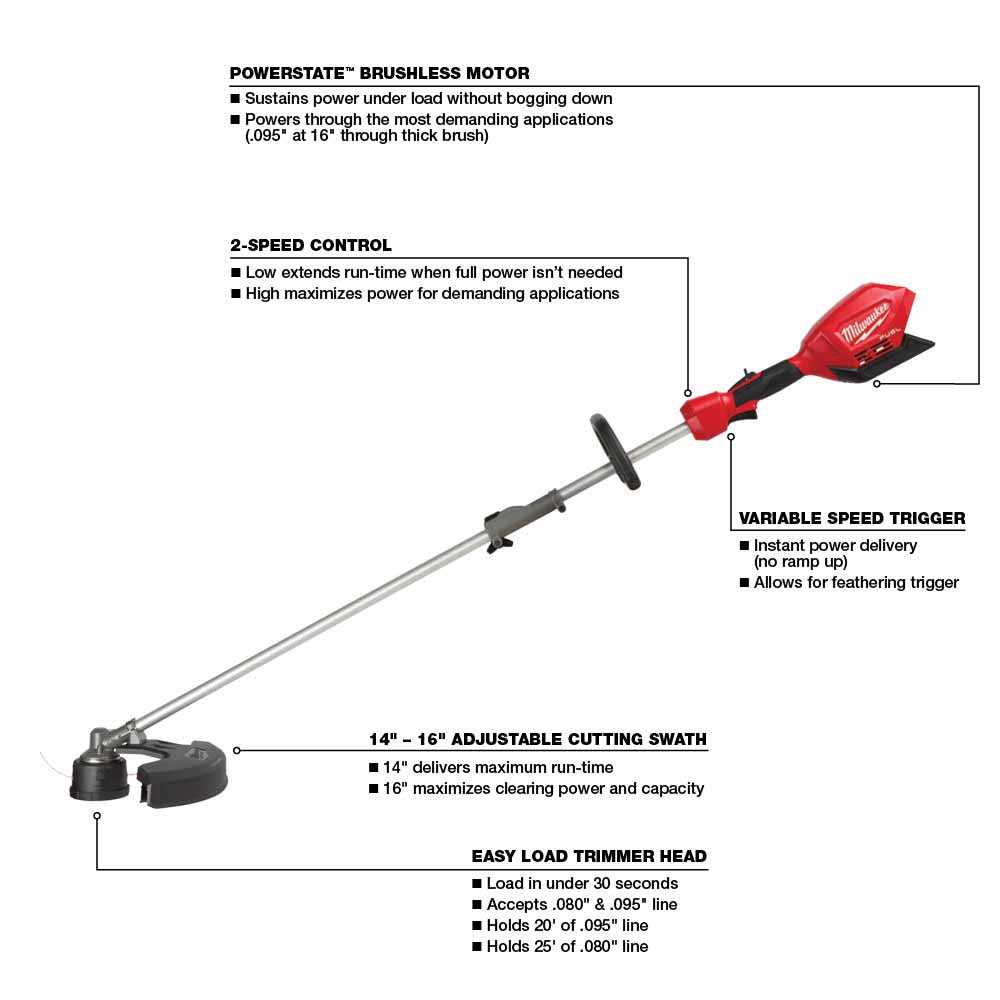 Milwaukee 2825-20ST M18 FUEL String Trimmer w/ QUIK-LOK (Tool-Only)