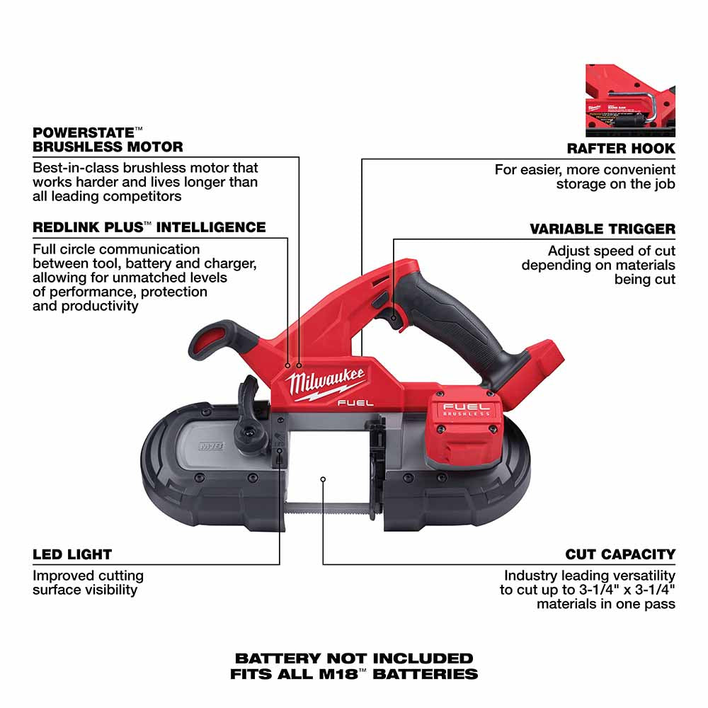 Milwaukee 2829-20 M18 FUEL Compact Band Saw (Tool Only)