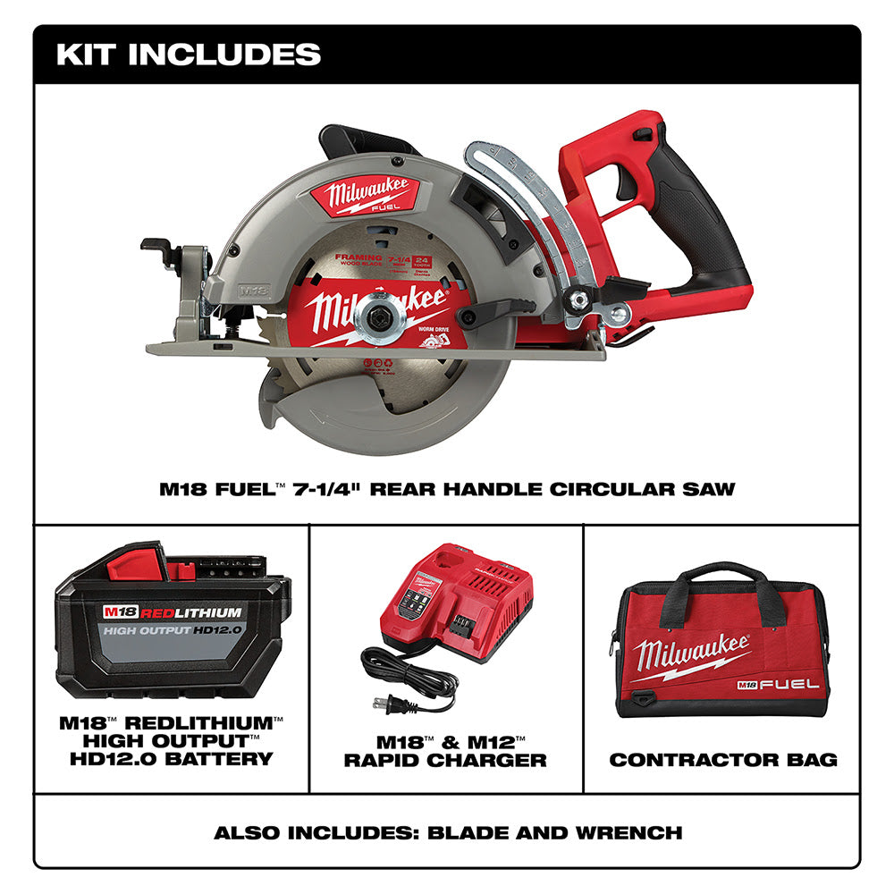 Milwaukee 2830-21HD M18 FUEL Rear Handle 7-1/4 Circular Saw Kit