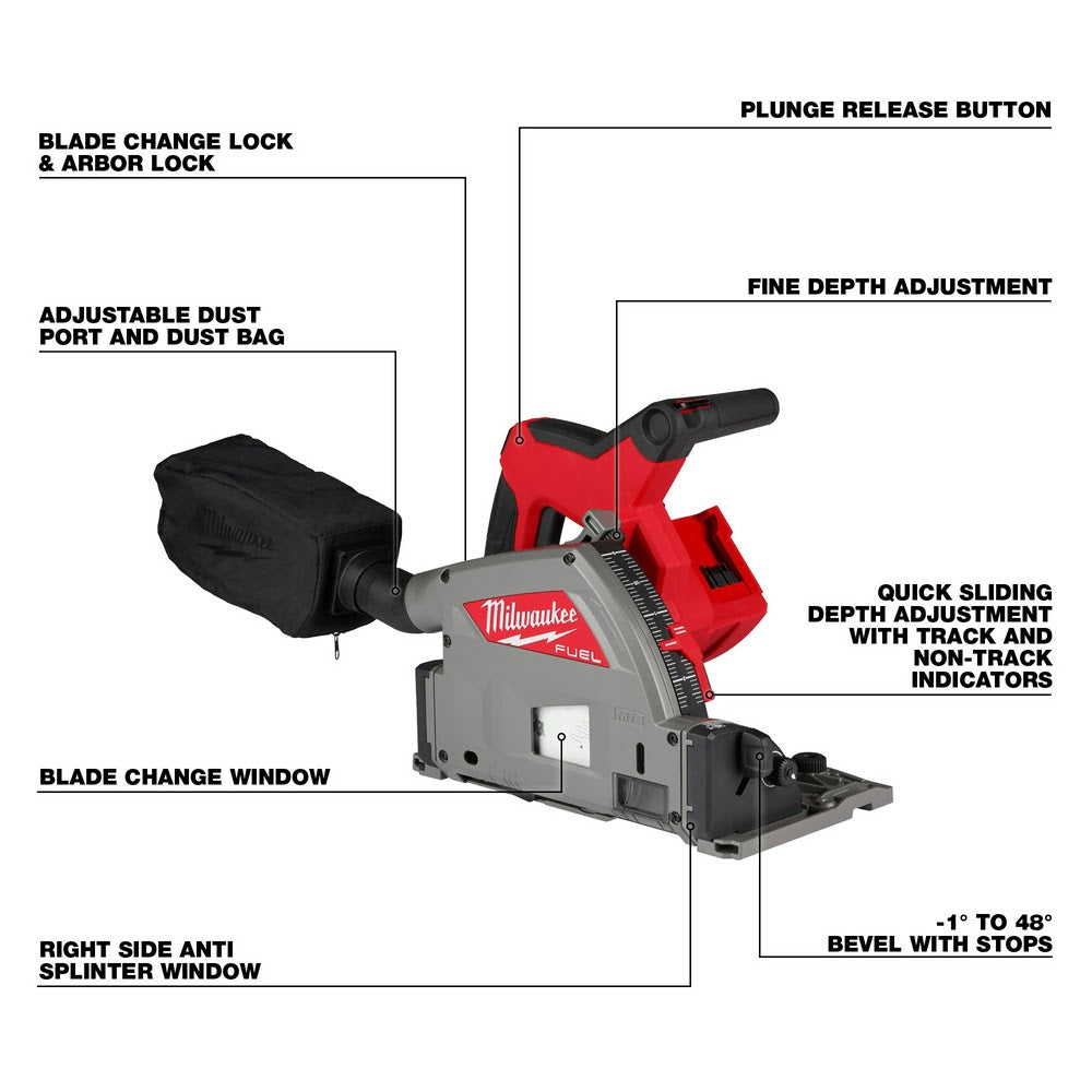 Milwaukee 2831-20 M18 FUEL 6-1/2 Plunge Track Saw