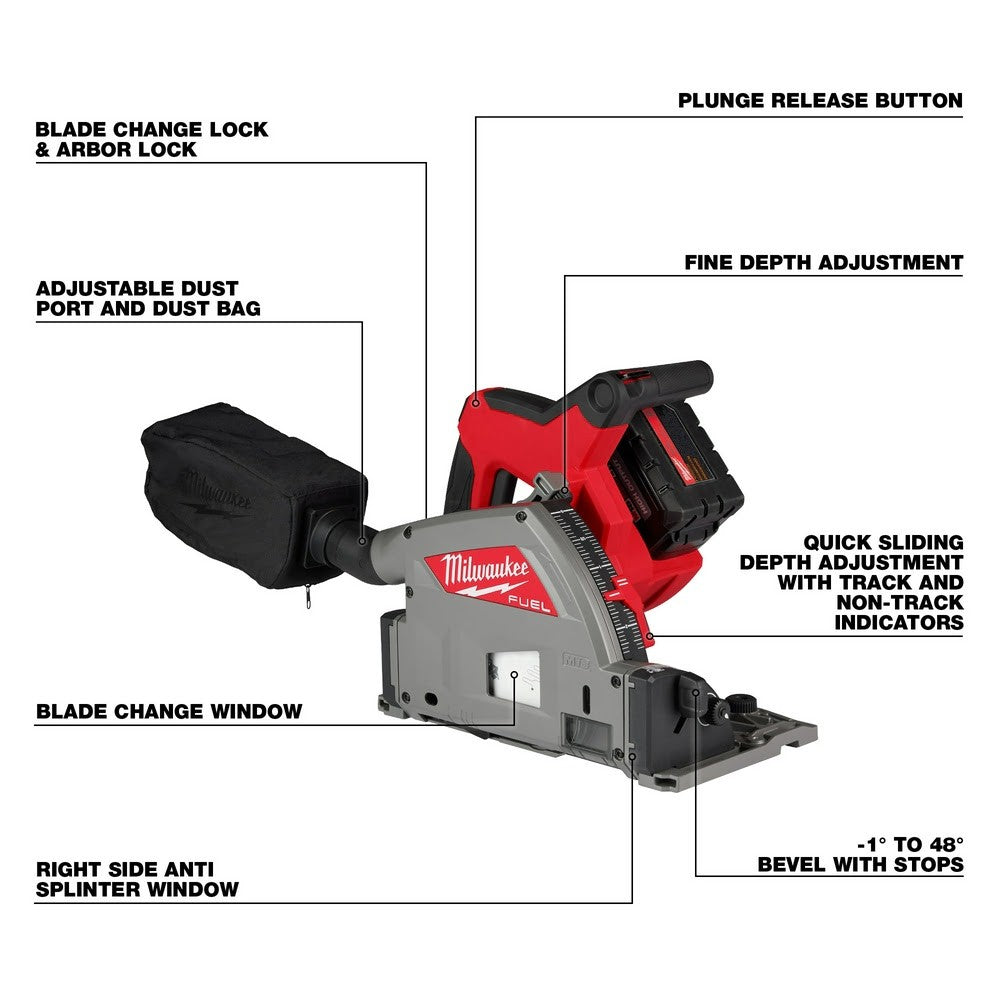 Milwaukee 2831-21 M18 FUEL 6-1/2 Plunge Track Saw Kit