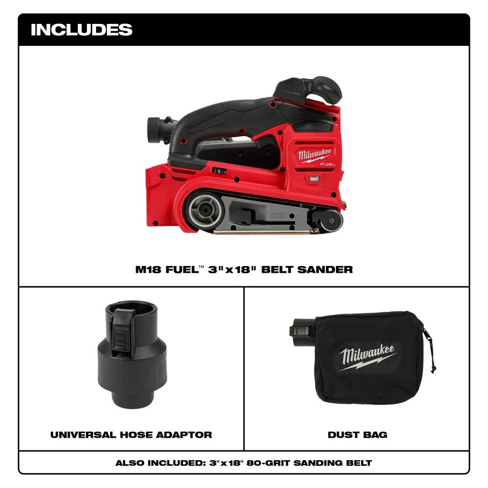 Milwaukee 2832-20 M18 FUEL 3x18 Belt Sander, Bare Tool