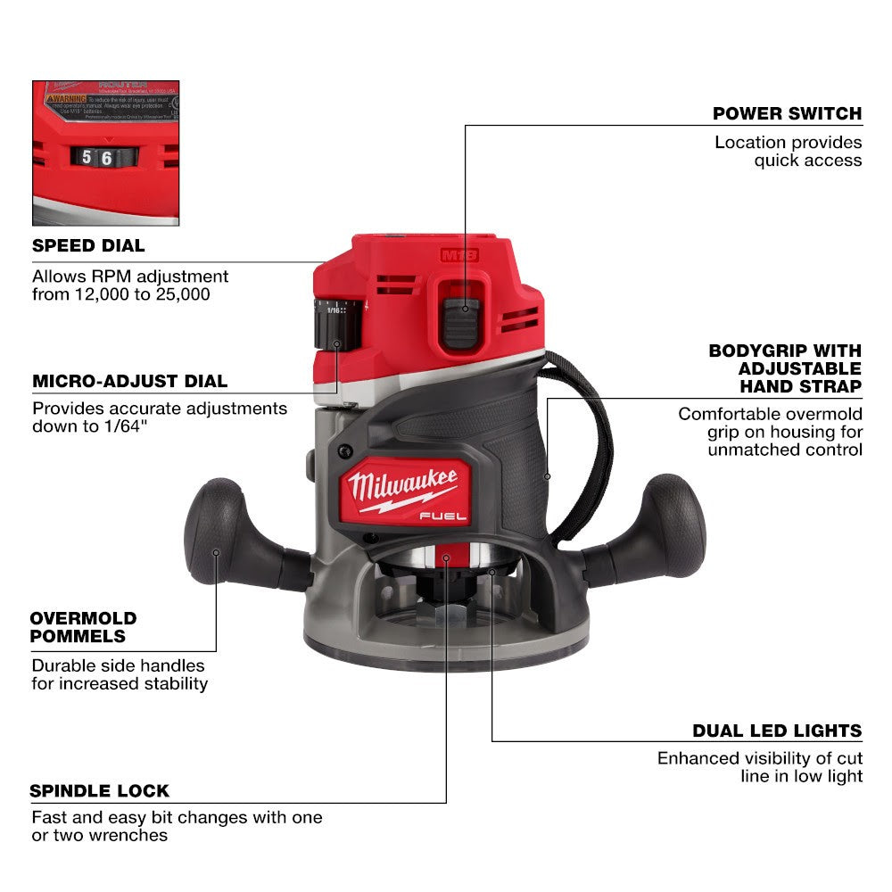 Milwaukee 2838-20 M18 FUEL  1/2 Router