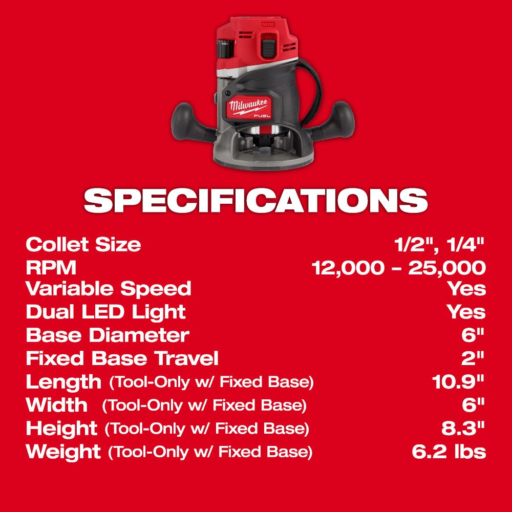 Milwaukee 2838-20 M18 FUEL  1/2 Router