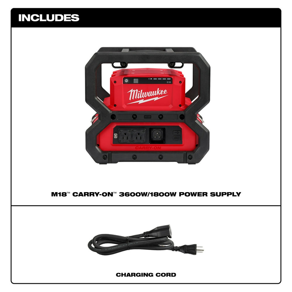 Milwaukee 2845-20 M18 CARRY-ON 3600W/1800W Power Supply