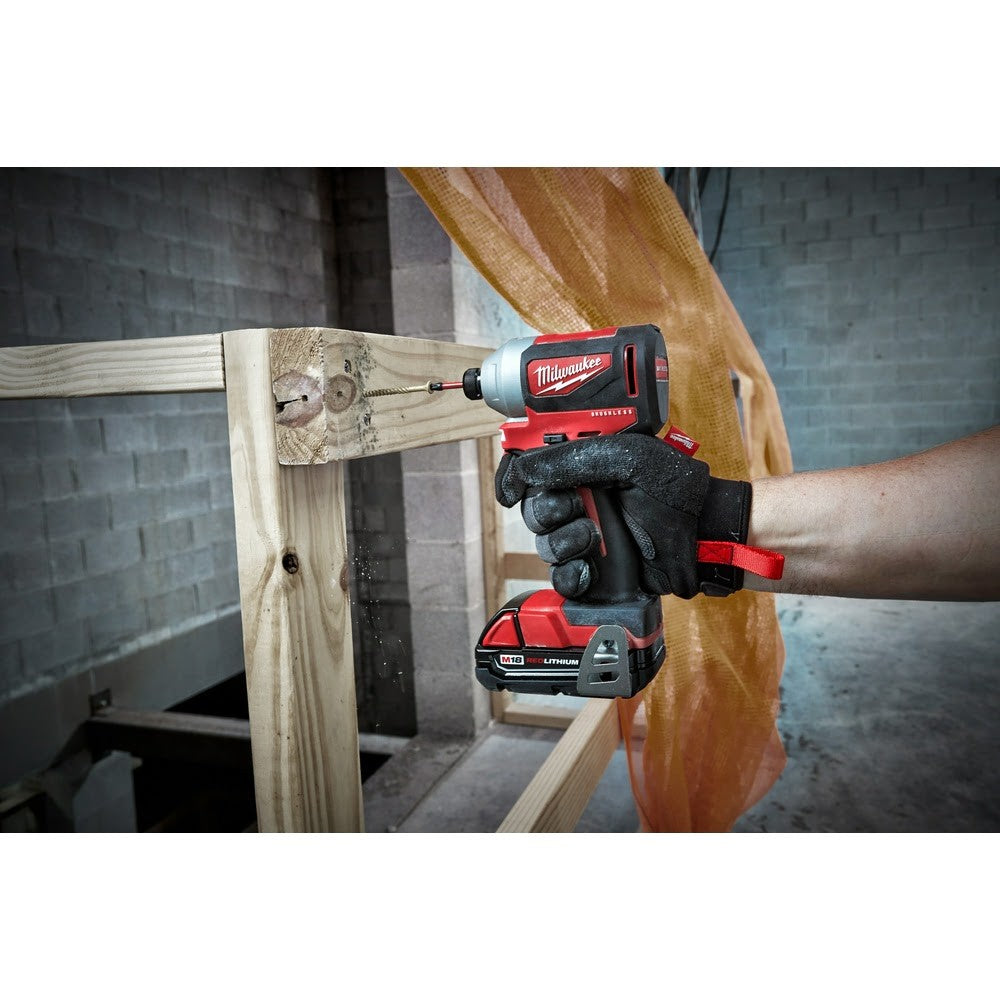 Milwaukee 2850-22CT M18 Compact Brushless 1/4 Hex Impact Driver Kit