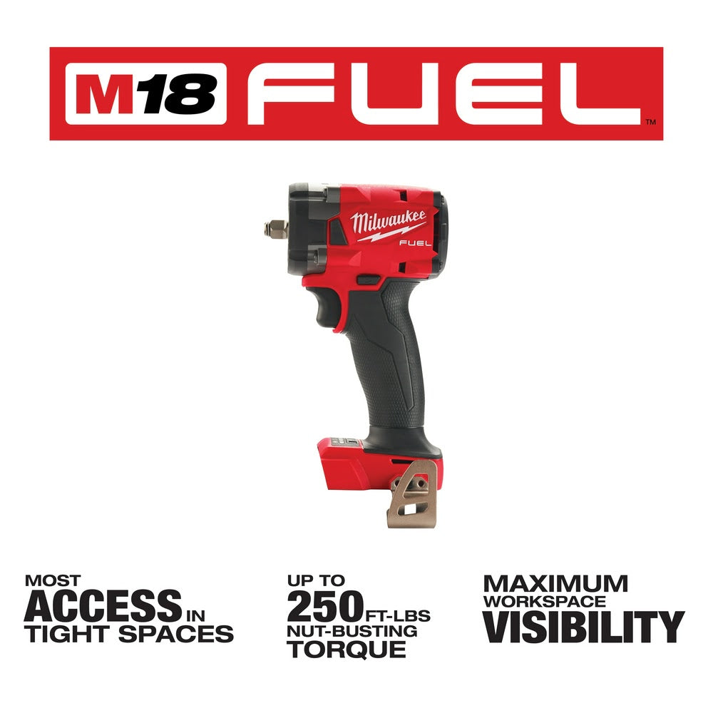 Milwaukee  2854-20 M18 FUEL™ 3/8 Compact Impact Wrench w/ Friction Ring, Bare Tool