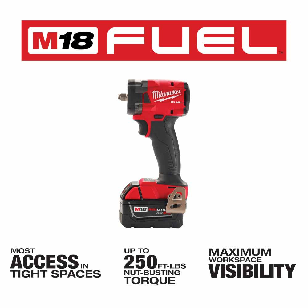 Milwaukee 2854-22 M18 FUEL™ 3/8 Compact Impact Wrench w/ Friction Ring Kit