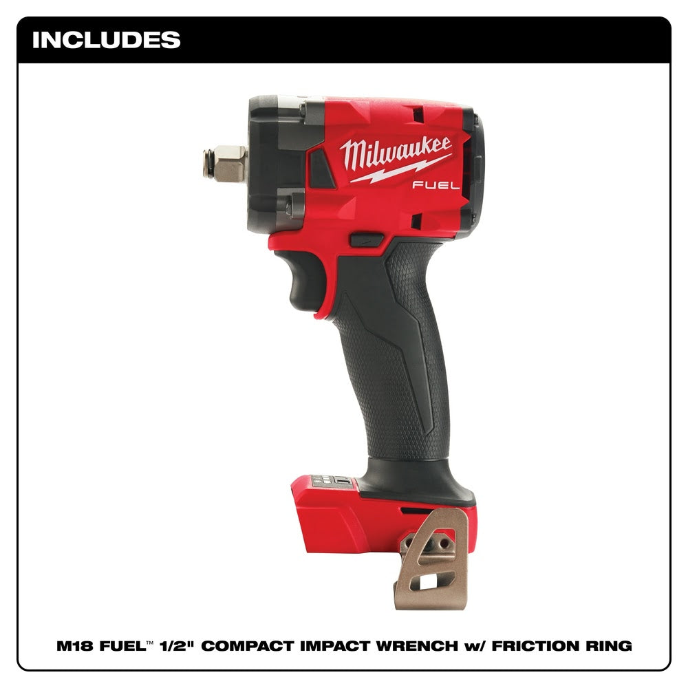 Milwaukee  2855-20  M18 FUEL™ 1/2  Compact Impact Wrench w/ Friction Ring Bare Tool