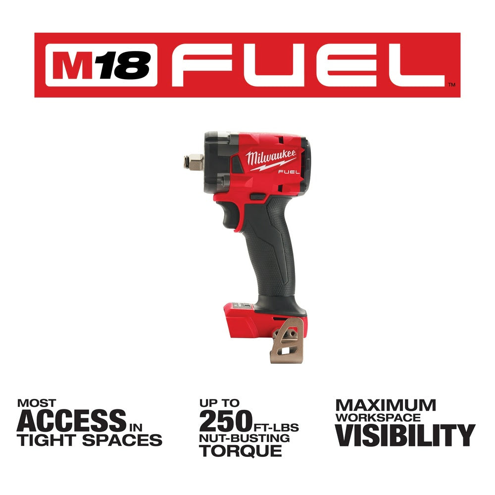 Milwaukee  2855-20  M18 FUEL™ 1/2  Compact Impact Wrench w/ Friction Ring Bare Tool