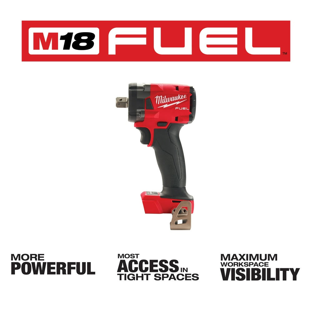 Milwaukee  2855P-20  M18 FUEL™ 1/2  Compact Impact Wrench w/ Pin Detent Bare Tool