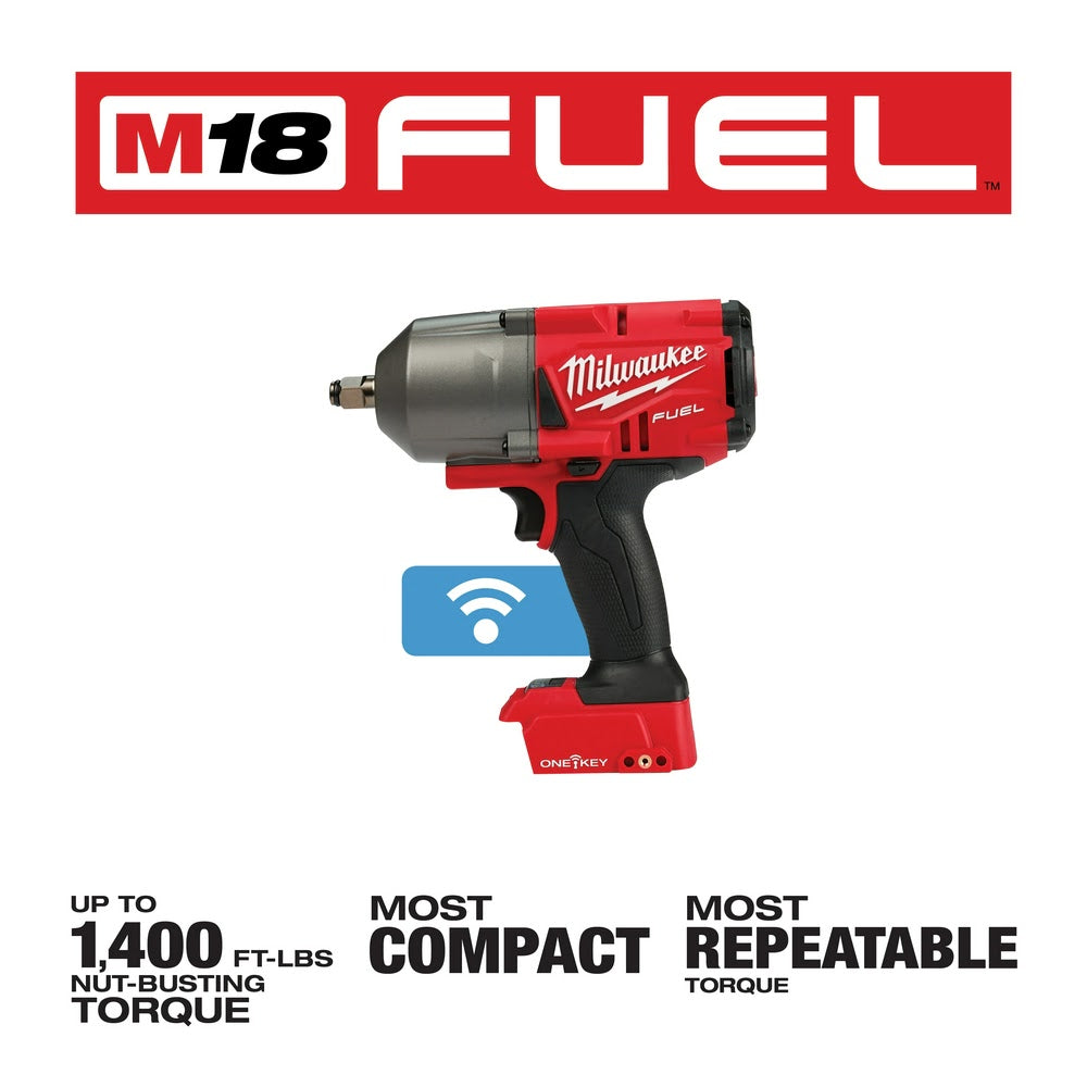 Milwaukee 2863-20 M18 FUEL ONE-KEY High Torque Impact Wrench 1/2 Friction Ring, Bare