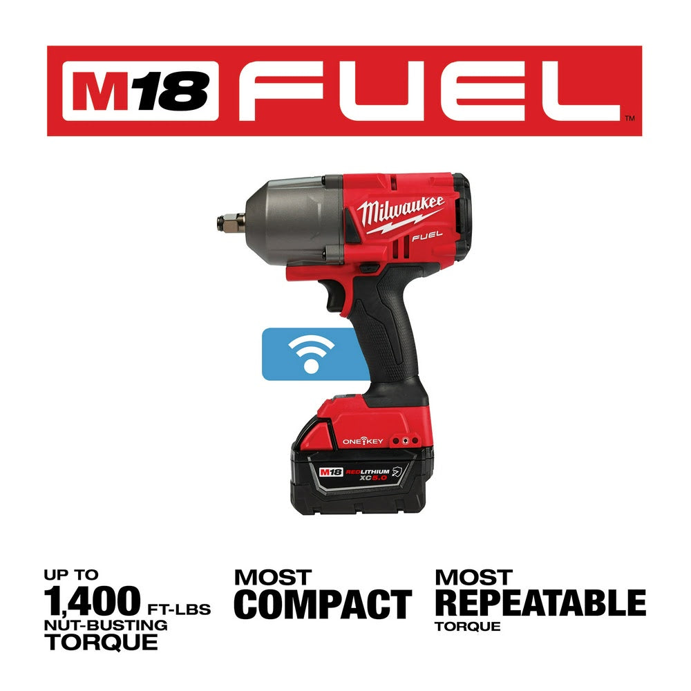 Milwaukee 2863-22R M18 FUEL w/ ONE-KEY High Torque Impact Wrench 1/2 Friction Ring Kit