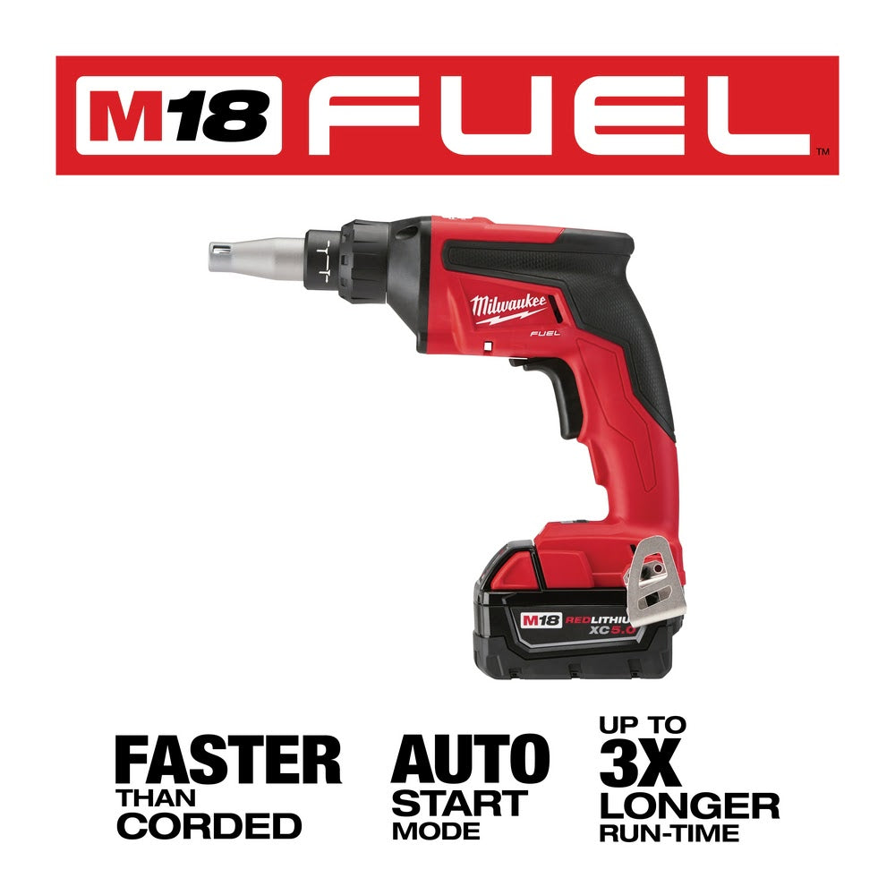 Milwaukee 2866-22 M18 FUEL Drywall Screw Gun Kit with High Capacity Batteries