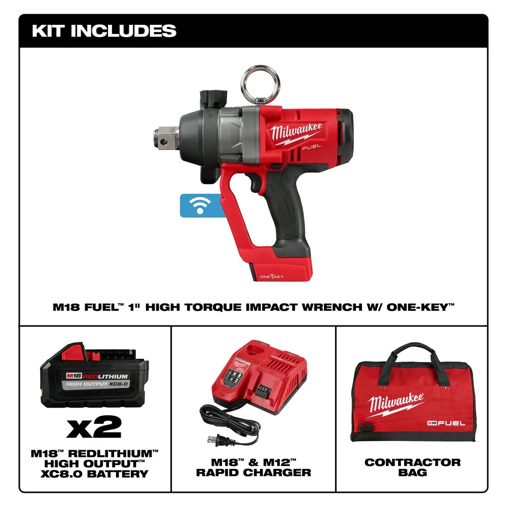 Milwaukee 2867-22 M18 FUEL 1 HTIW w/ ONE-KEY Kit w/ (2) 8.0Ah Batteries