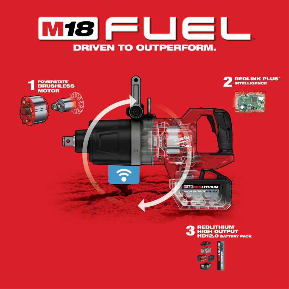 Milwaukee 2868-22HD M18 FUEL 1 D-Handle High Torque Impact Wrench w/ ONE-KEY Kit