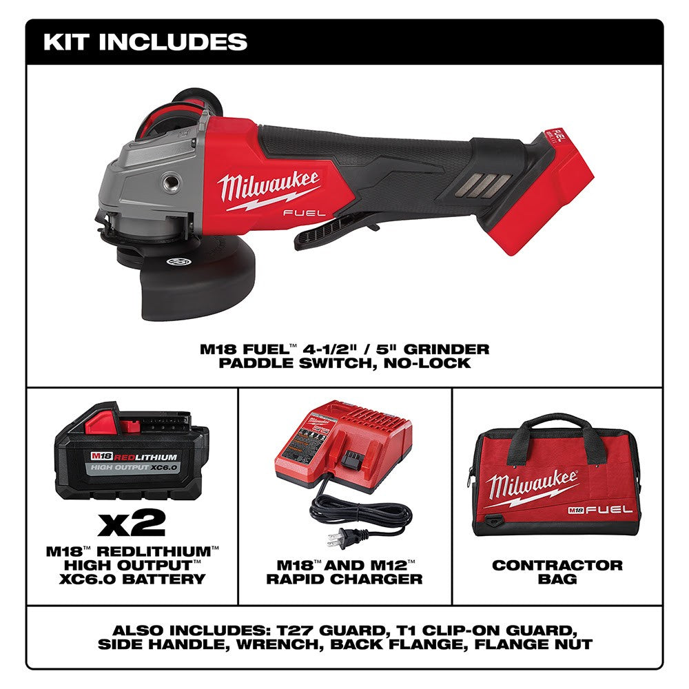 Milwaukee 2880-22 M18 FUEL™ 4-1/2 / 5 Grinder Paddle Switch, No-Lock Kit