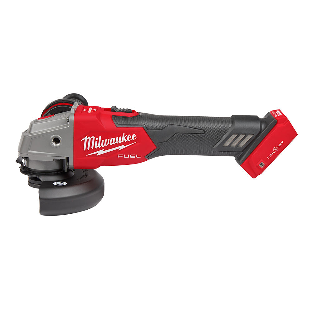 Milwaukee 2883-20 M18 FUEL™ 4-1/2 / 5 Braking Grinder w/ ONE-KEY™  Slide Switch, Lock-On