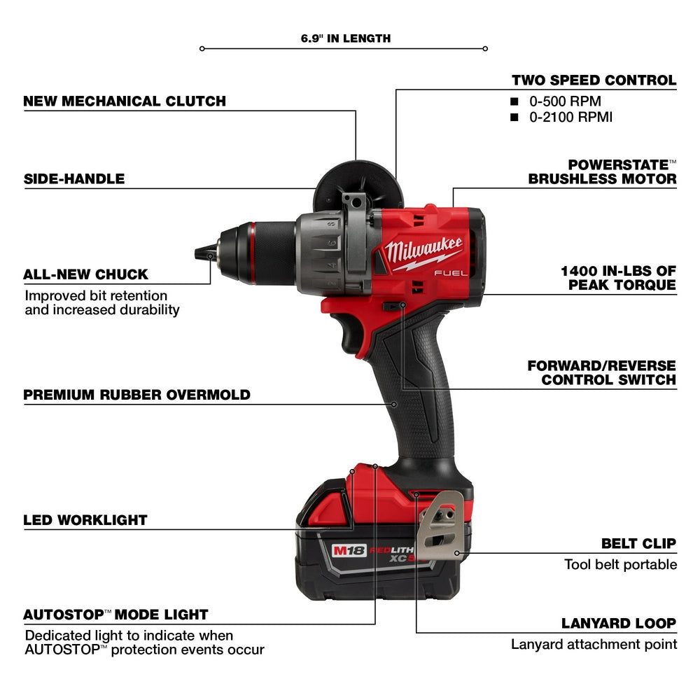 Milwaukee 2904-22 M18 FUEL 1/2 Hammer Drill/Driver Kit