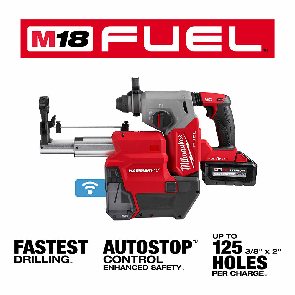 Milwaukee 2914-22DE M18 FUEL™ 1 SDS Plus Rotary Hammer w/ ONE-KEY™ Dust Extractor Kit