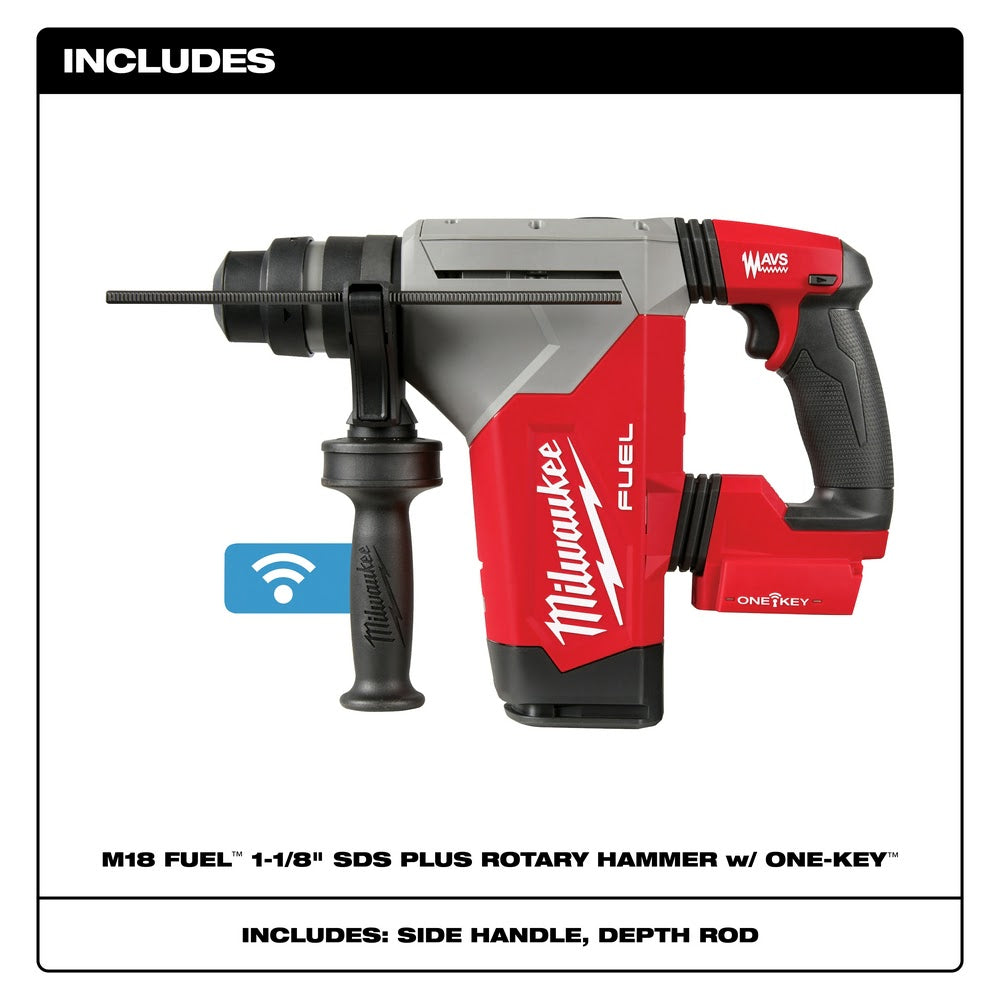 Milwaukee 2915-20 M18 FUEL 1-1/8 SDS Plus Rotary Hammer, Bare Tool