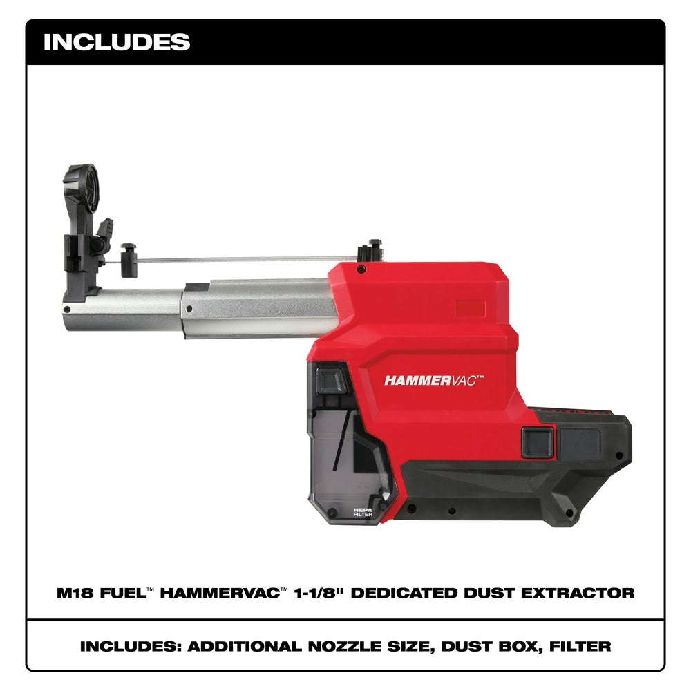 Milwaukee 2915-DE M18 FUEL HAMMERVAC 1-1/8 Dedicated Dust Extractor