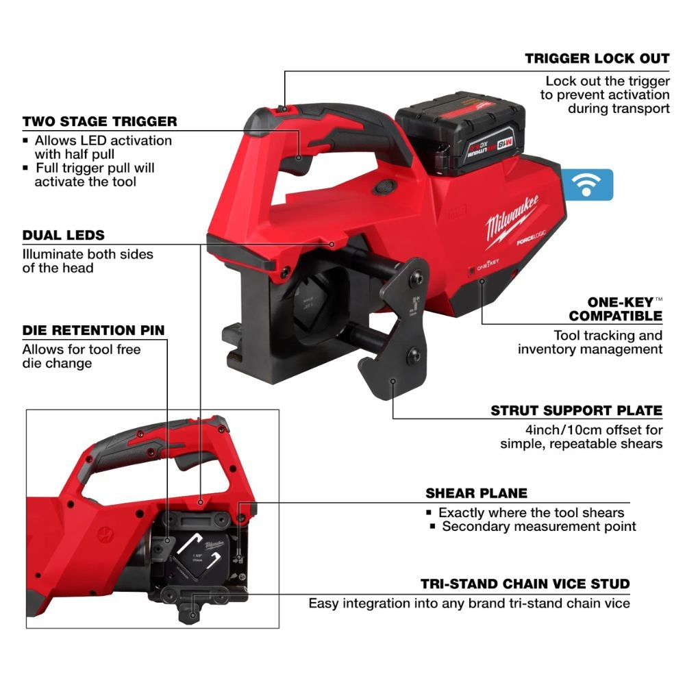 Milwaukee 2933-21 M18 FORCE LOGIC Single Channel Strut Shear Kit