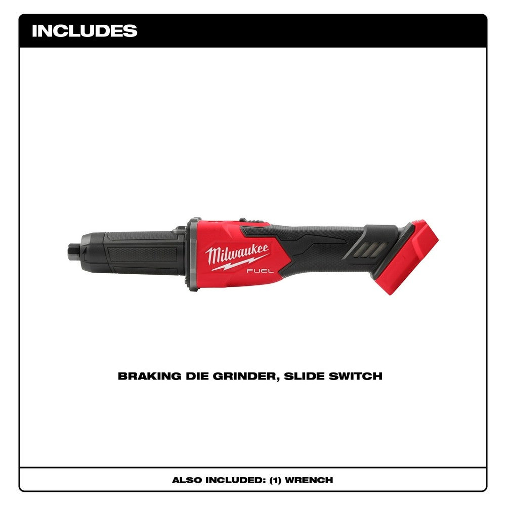 Milwaukee 2939-20 M18 FUEL Braking Die Grinder, Slide Switch