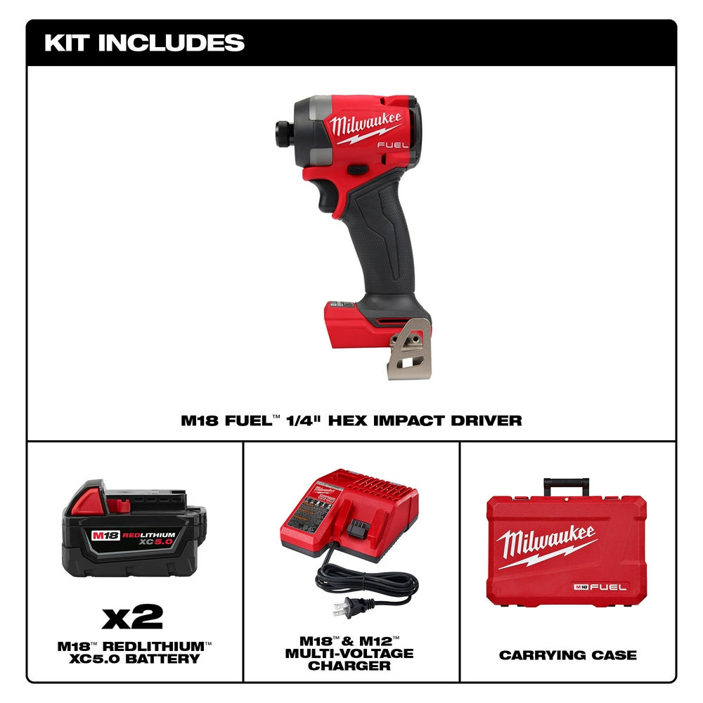 Milwaukee 2953-22 M18 FUEL 1/4 Hex Impact Driver Kit