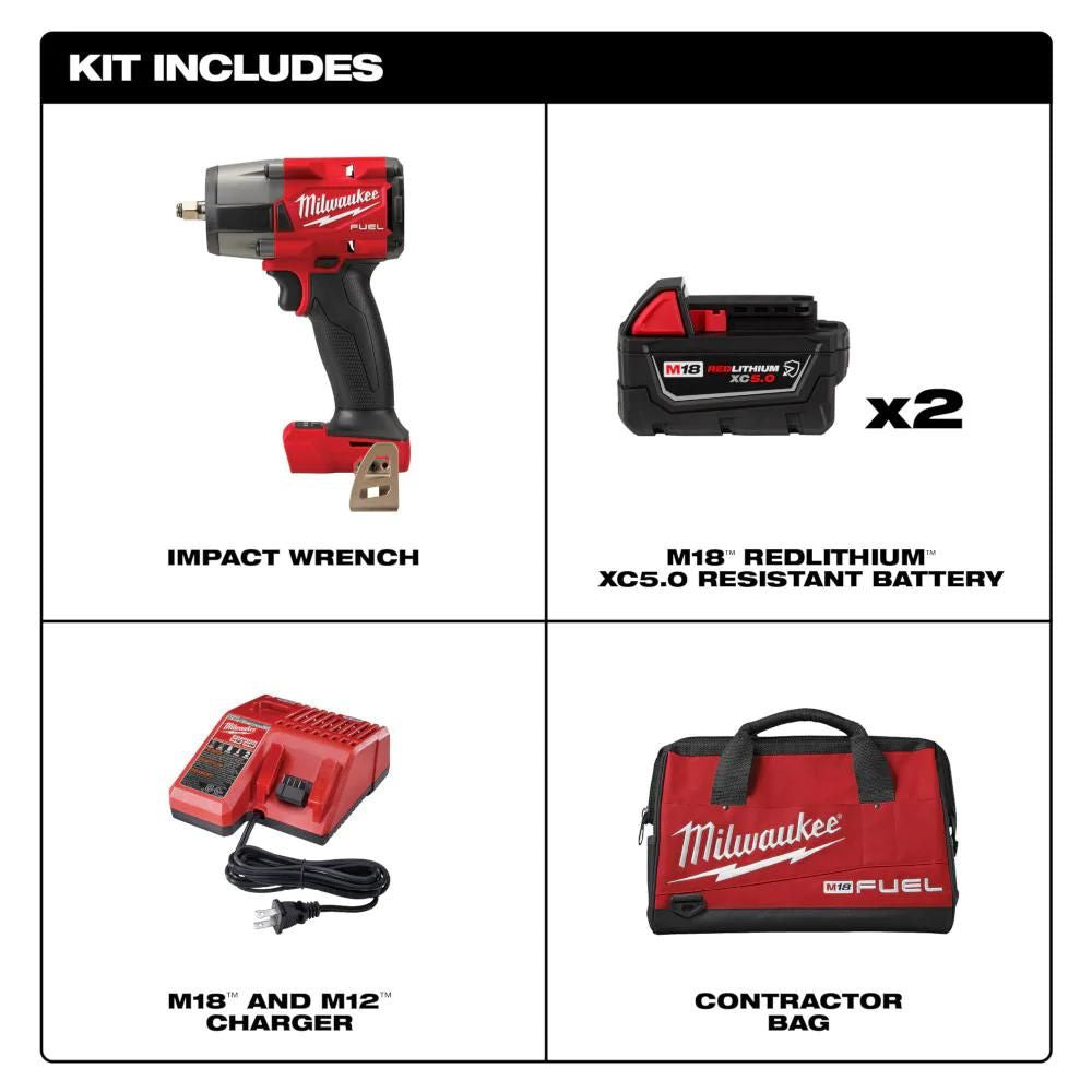 Milwaukee 2960-22R M18 FUEL 3/8  Mid-Torque Impact Wrench w/ Friction Ring Kit