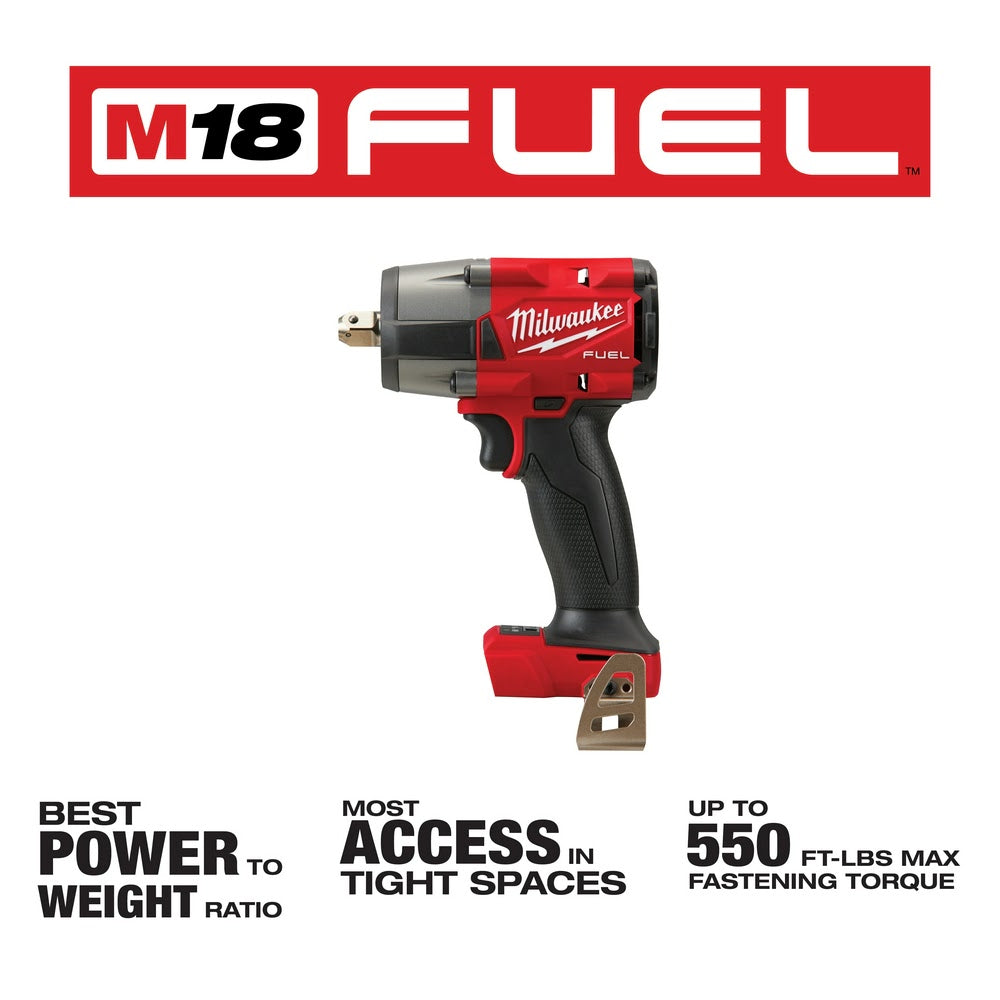 Milwaukee  2962P-20 M18 FUEL™ 1/2 Mid-Torque Impact Wrench w/ Pin Detent, Bare Tool