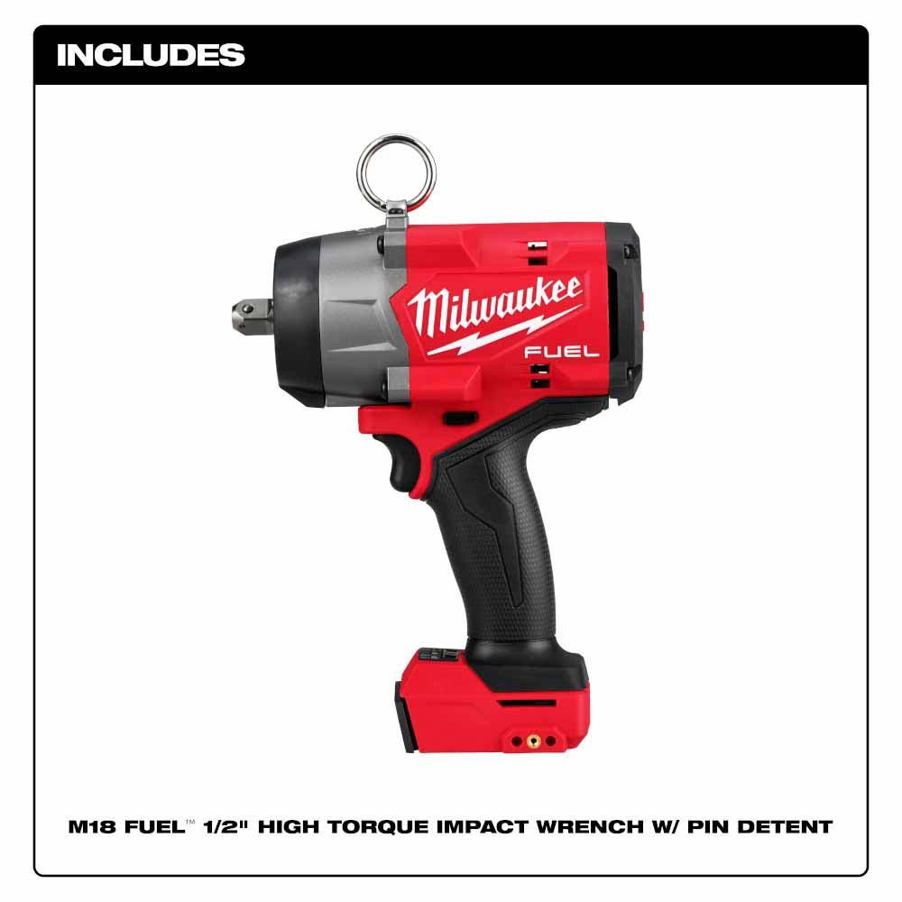 Milwaukee 2966-20 M18 FUEL 1/2 High Torque Impact Wrench w/ Pin Detent, Bare