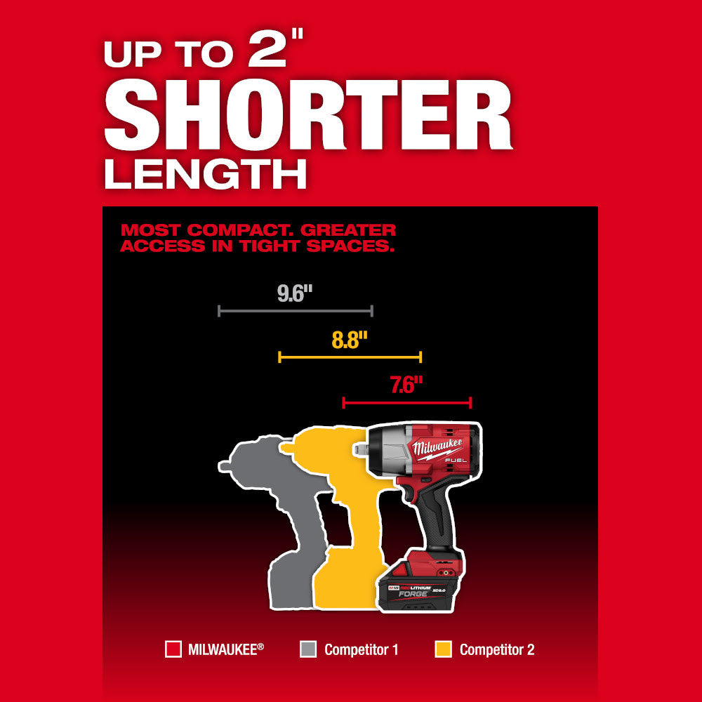 Milwaukee 2967-21F M18 FUEL 1/2 High Torque Impact Wrench w/ Friction Ring REDLITHIUM FORGE Kit