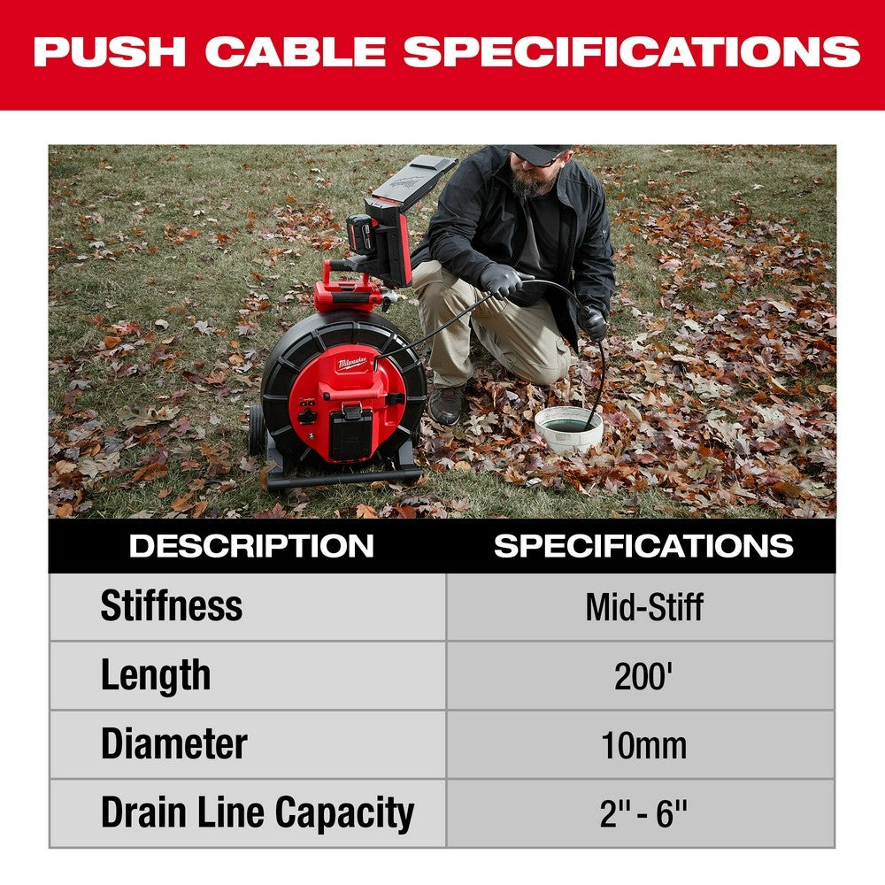 Milwaukee 2975-20 M18 200’ Mid-Stiff Pipeline Inspection Reel