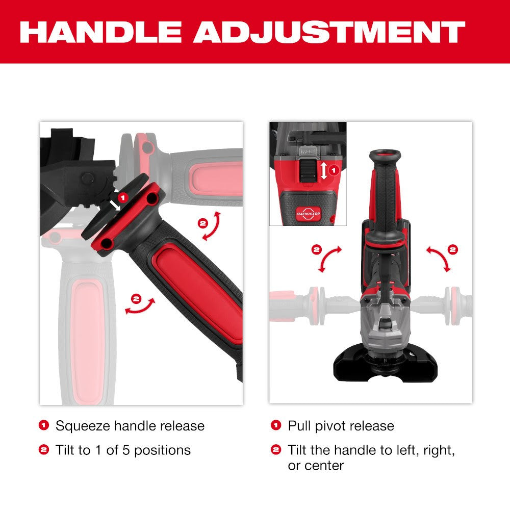 Milwaukee 2986-20 M18 FUEL 4-1/2 / 5 Dual-Trigger Braking Grinder, Bare