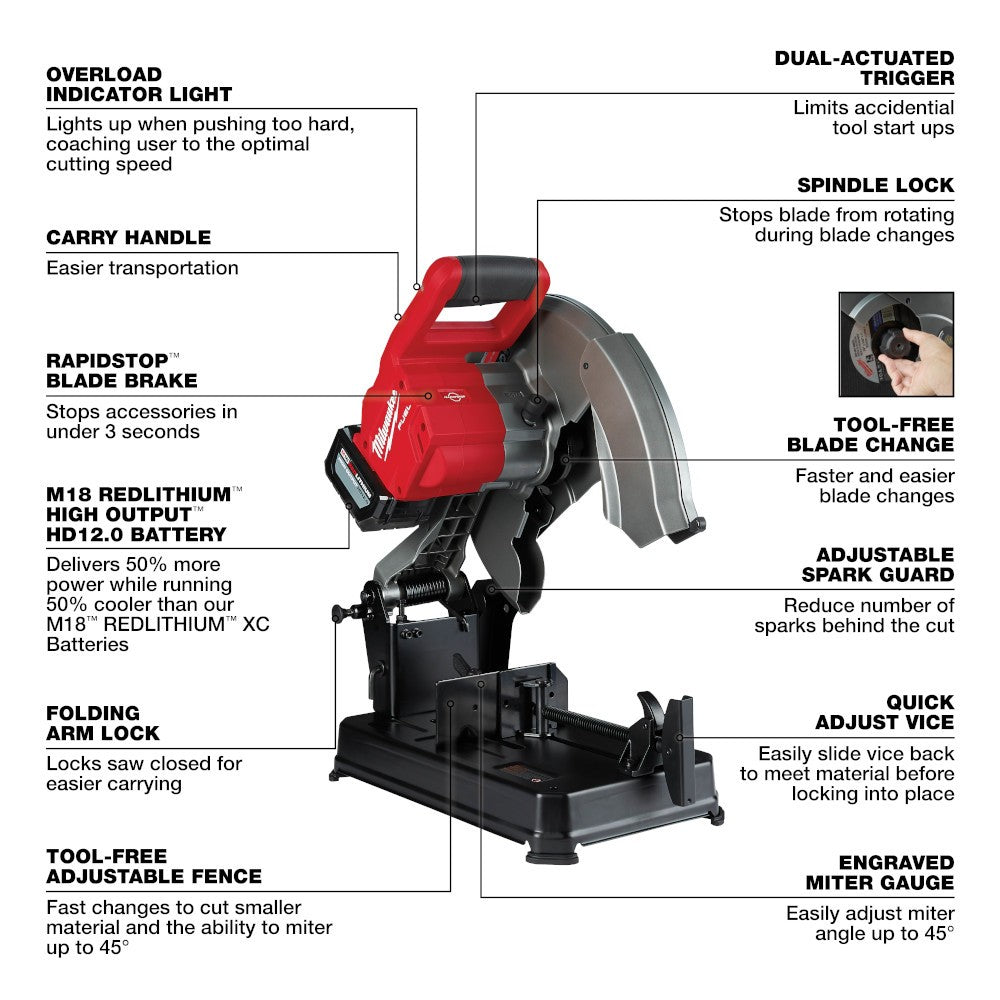 Milwaukee 2990-21HD M18 FUEL™ 14 Abrasive Chop Saw