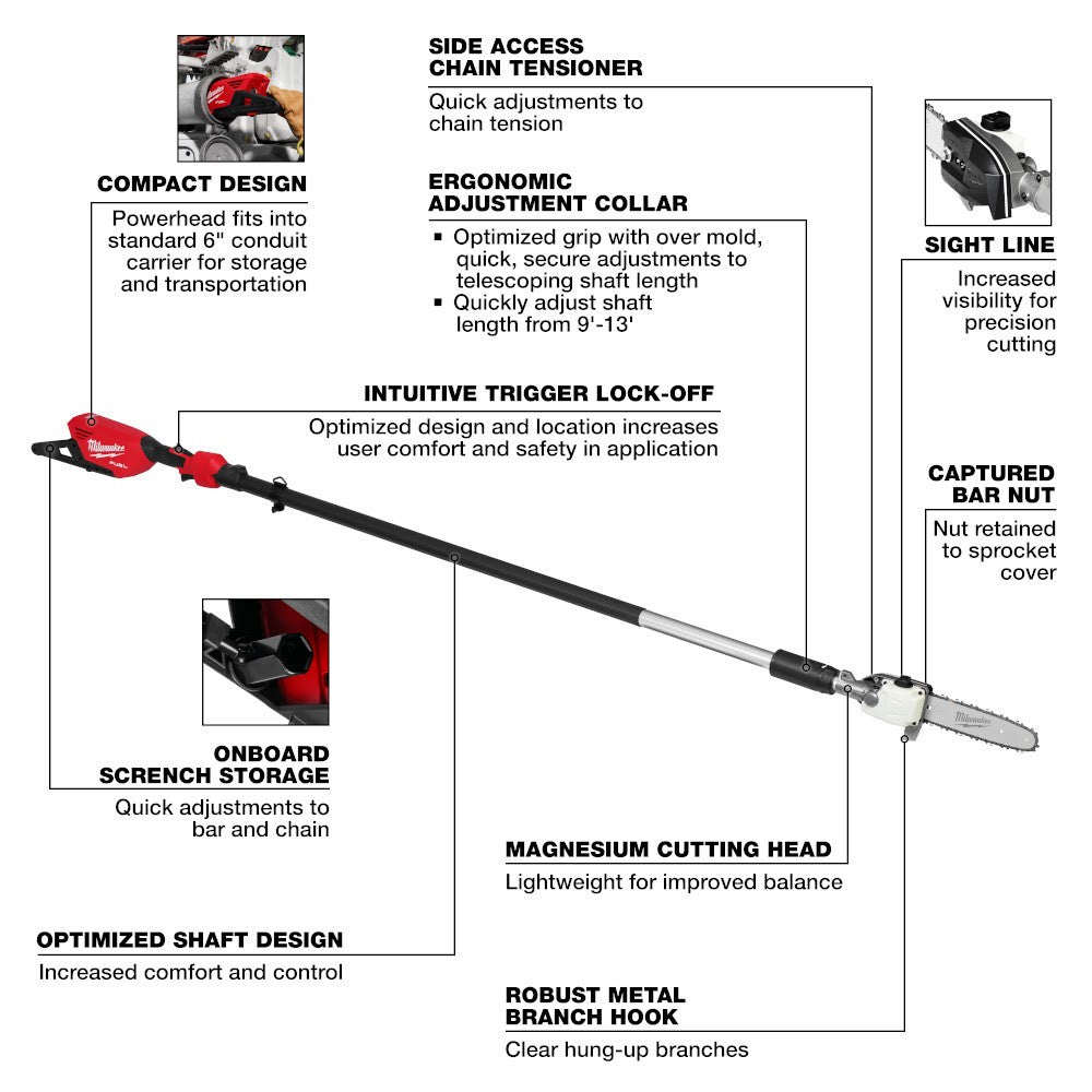 Milwaukee 3013-20 M18 FUEL Telescoping Pole Saw, Bare