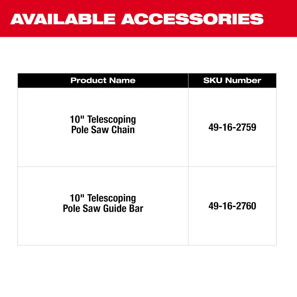 Milwaukee 3013-20 M18 FUEL Telescoping Pole Saw, Bare