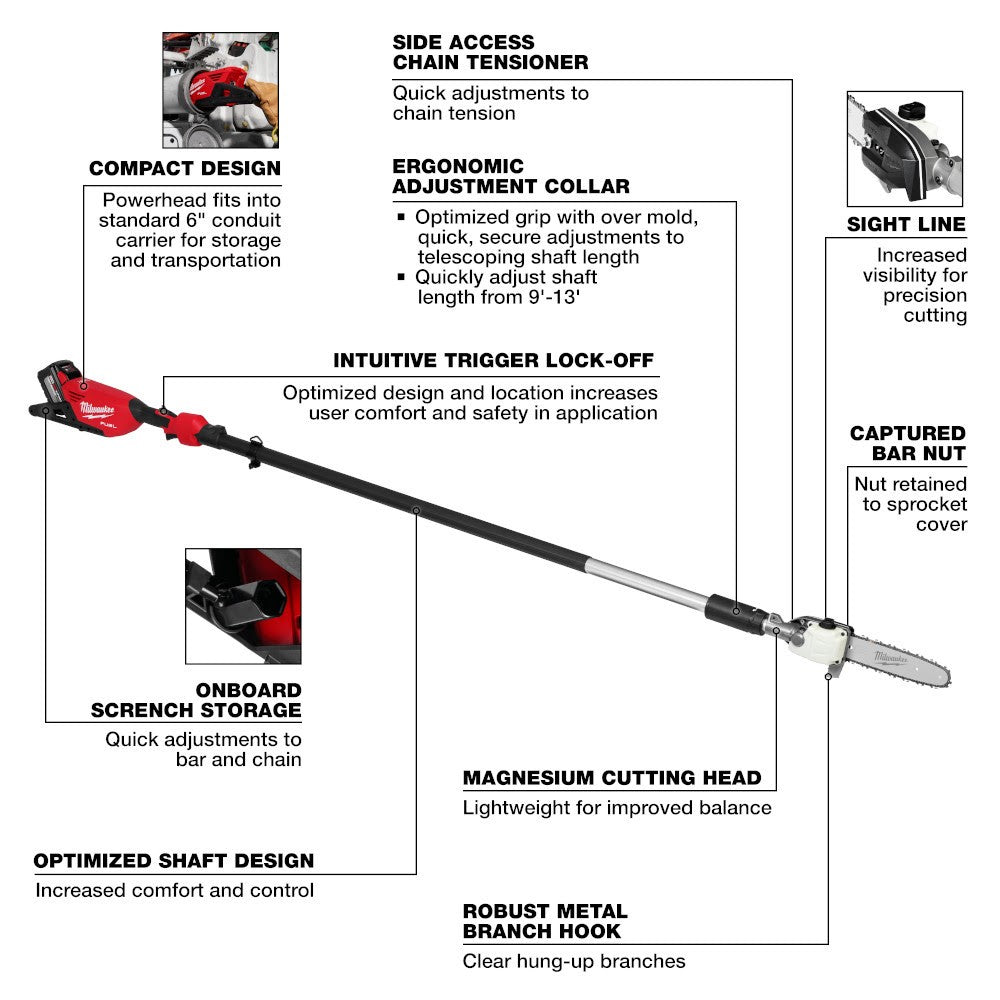 Milwaukee 3013-21 M18 FUEL Telescoping Pole Saw Kit