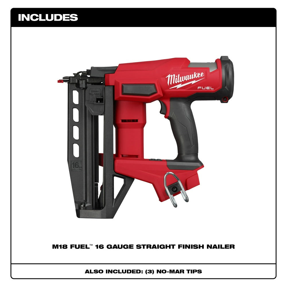 Milwaukee 3020-20 M18 FUEL 16 Gauge Straight Finish Nailer